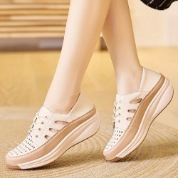 Women's Trendy Flat Sneakers, Casual Lace Up Outdoor Shoes, Comfortable Buckle Strap Detailed Shoes
