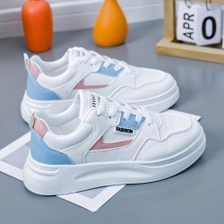 Women's Colorblock Platform Sneakers, Lace Up Lightweight Casual Sporty Skate Shoes, Versatile Comfy Low-top Trainers