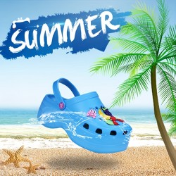 Women's Trendy Platform Clogs, Cute Cartoon Decor Hollow Out Slide Sandals, Fashion Outdoor Beach Garden Shoes